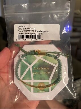 gorjana Aventurine Beaded Bracelet in Green & Gold